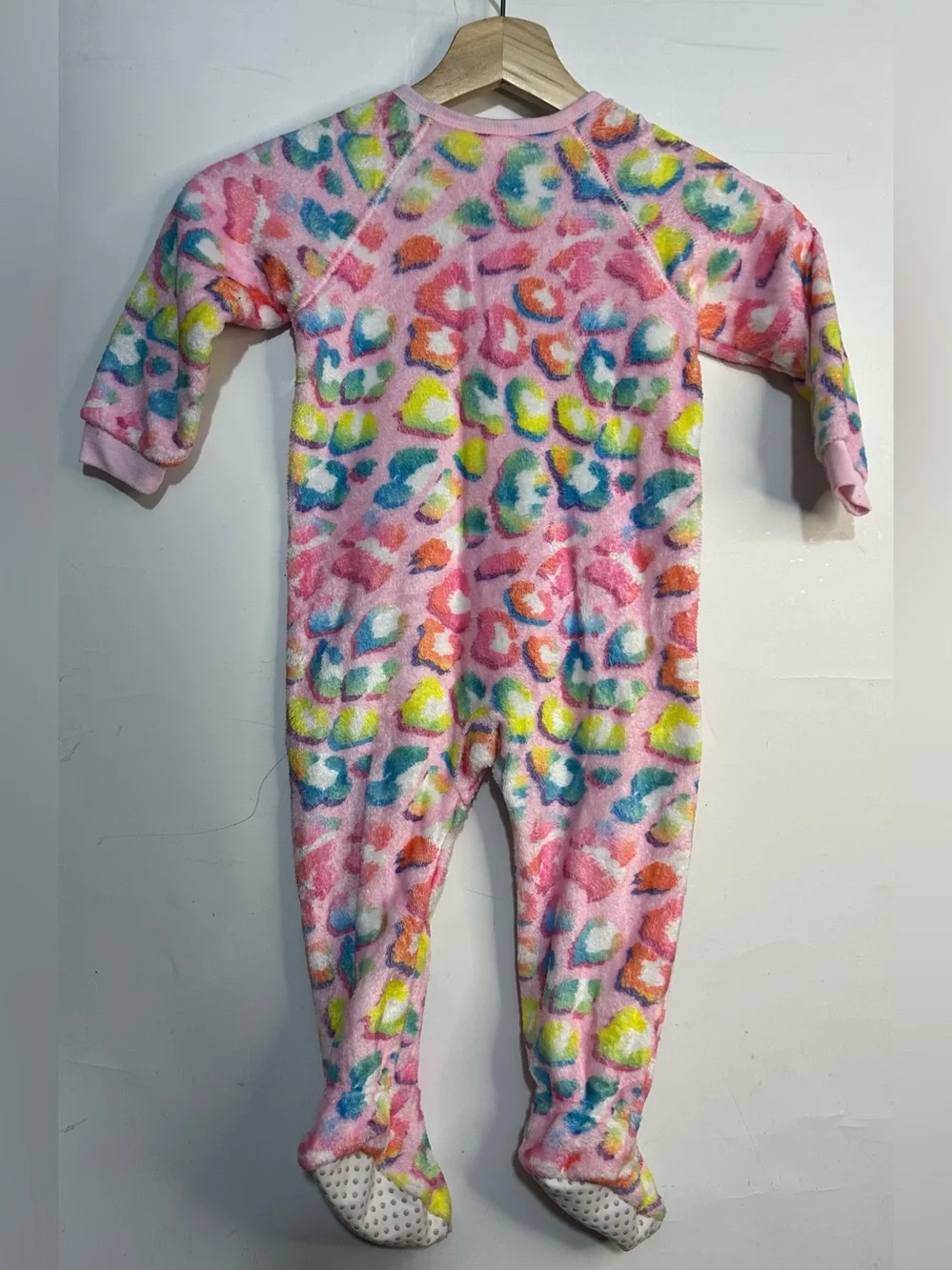 5 for $25🔥PJ Palace Pink Cheetah Print Fleece Footie Jumpsuit Pajama 18-24M